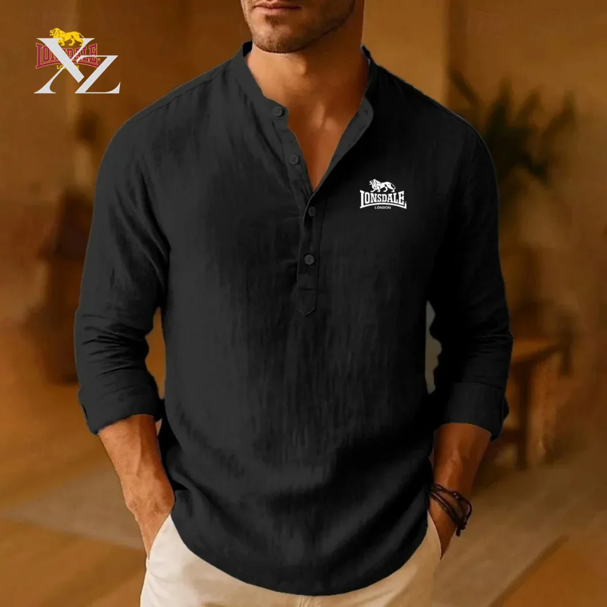 LONSDALE: nieuwe, casual overh - Mens Linen Shirt Long Sleeve recensie en prijs